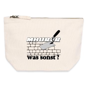 Masonry Construction Logo - Canvas Zip Pouch 12 x 13 cm - nature - Front
