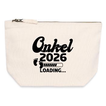 Onkel 2026 Loading - Canvas Reißverschluss-Täschchen (12 x 13 cm) - Naturweiß - Vorne