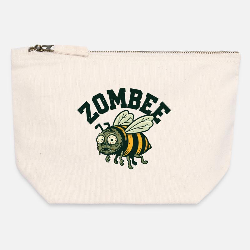 Zombee - Canvas Reißverschluss-Täschchen (12 x 13 cm) - Naturweiß