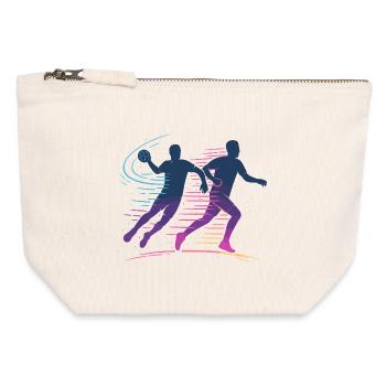 Handball Neon Player, Fast Attack, Team - Canvas Zip Pouch 12 x 13 cm - nature - Front