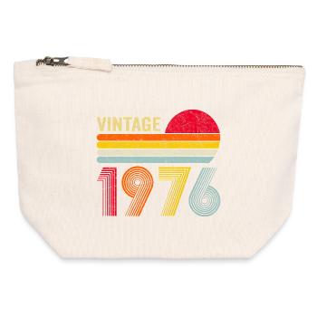 50e anniversaire du Vintage 1976 - Pochette zippée en toile 12 x 13 cm - blanc naturel - Devant