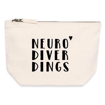 Neurodiverdings - Canvas Reißverschluss-Täschchen (12 x 13 cm) - Naturweiß - Vorne