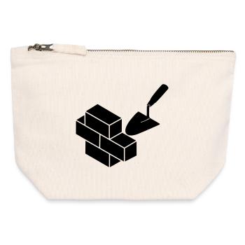 Logo for bricklayer - Canvas Zip Pouch 12 x 13 cm - nature - Front