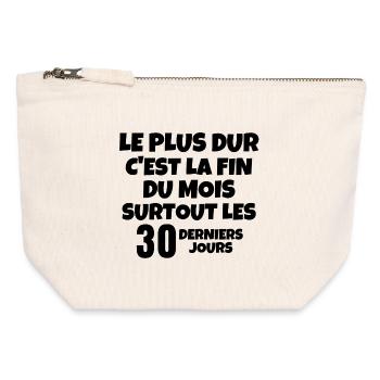 pouvoir d'achat, facture, crise énergétique - Pochette zippée en toile 12 x 13 cm - blanc naturel - Devant