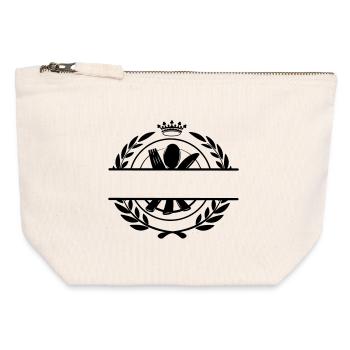 Cutlery menu logo with crown - Canvas Zip Pouch 12 x 13 cm - nature - Front
