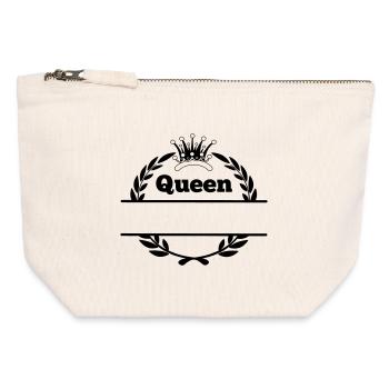 Queen in laurel wreath and crown - Canvas Zip Pouch 12 x 13 cm - nature - Front