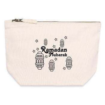 Ramadan Mubarak lights, asterisks - Canvas Zip Pouch 12 x 13 cm - nature - Front