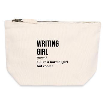 Author - Canvas Zip Pouch 12 x 13 cm - nature - Front