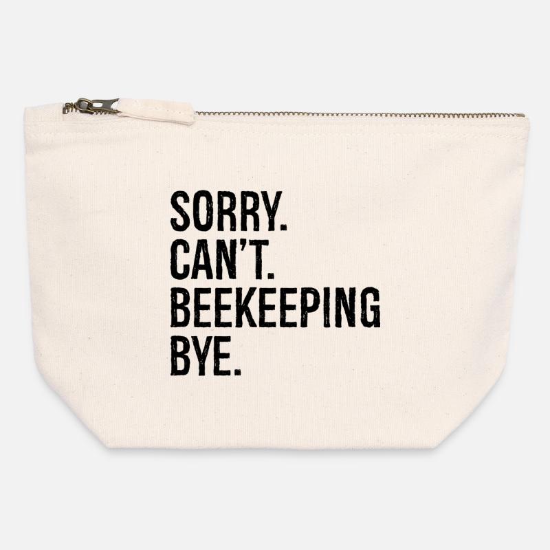 sorry can't beekeeping bye - Canvas Zip Pouch 12 x 13 cm - nature