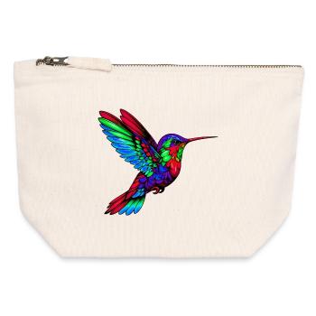 Kolibri - Canvas Reißverschluss-Täschchen (12 x 13 cm) - Naturweiß - Vorne