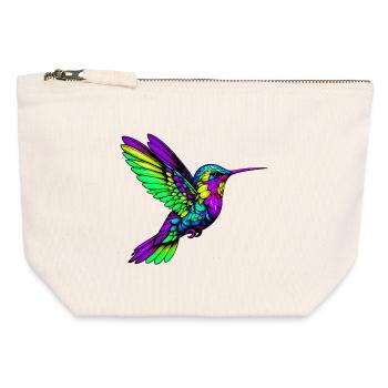 Kolibri - Canvas Reißverschluss-Täschchen (12 x 13 cm) - Naturweiß - Vorne