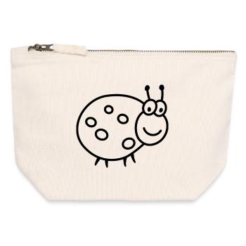 Ladybug – Cute lucky charm garden motif - Canvas Zip Pouch 12 x 13 cm - nature - Front