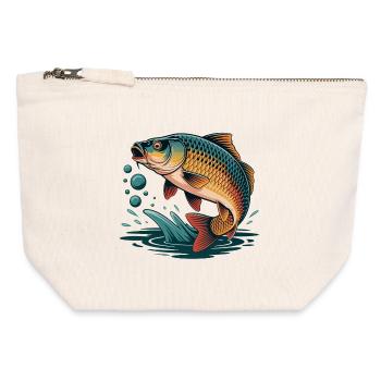 Jumping Carp - Canvas Zip Pouch 12 x 13 cm - nature - Front