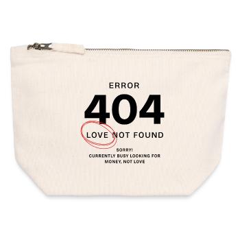 Amour non trouvé – Erreur 404 - Pochette zippée en toile 12 x 13 cm - blanc naturel - Devant