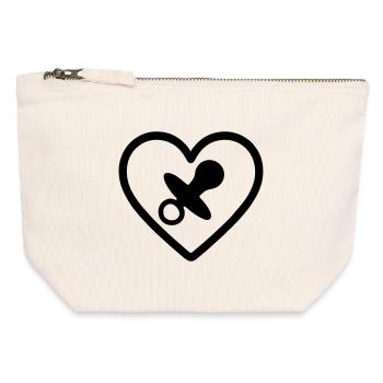 Heart + Childcare / Nanny Super Nanny - Canvas Zip Pouch 12 x 13 cm - nature - Front