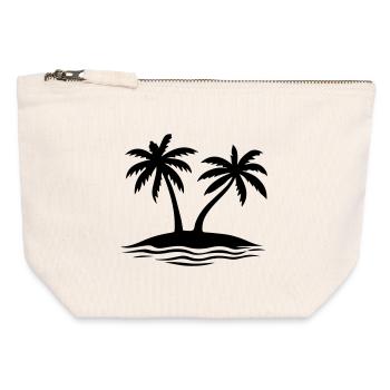 Palm Trees Beach Island - Canvas Zip Pouch 12 x 13 cm - nature - Front