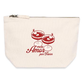 Amour en Verre Par Favor - Pochette zippée en toile 12 x 13 cm - blanc naturel - Devant