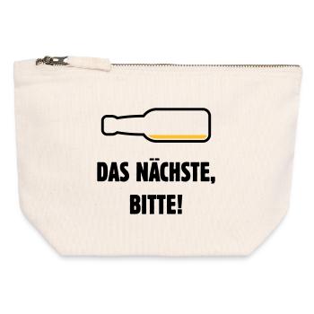 Das Nächste, Bitte! (Bier / Bierchen / POS 2C) - Canvas Reißverschluss-Täschchen (12 x 13 cm) - Naturweiß - Vorne