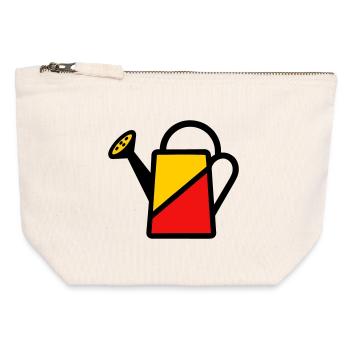 Two-tone watering can tool vegetable gardener - Canvas Zip Pouch 12 x 13 cm - nature - Front