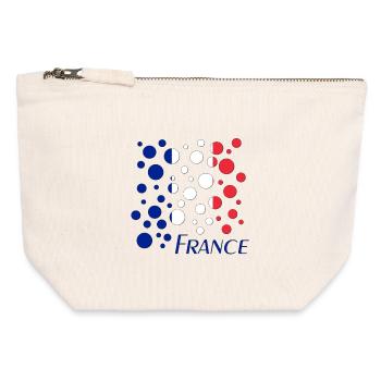 French Circle Dots Pattern - Canvas Zip Pouch 12 x 13 cm - nature - Front