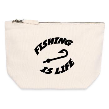 Fishing is life ! - Canvas Zip Pouch 12 x 13 cm - nature - Front