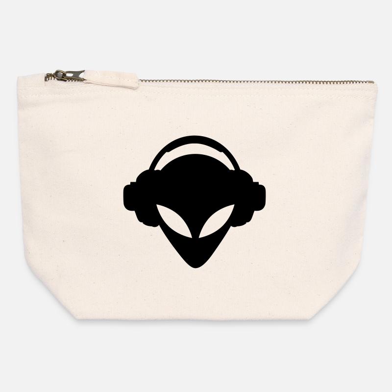 dj - Canvas Reißverschluss-Täschchen (12 x 13 cm) - Naturweiß