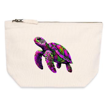Turtle - Canvas Zip Pouch 12 x 13 cm - nature - Front