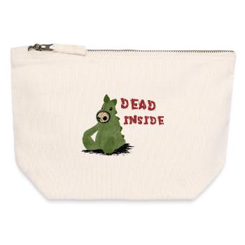 Dead Inside - Canvas Reißverschluss-Täschchen (12 x 13 cm) - Naturweiß - Vorne