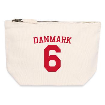 Danemark 6 – Conception du texte rouge - Pochette zippée en toile 12 x 13 cm - blanc naturel - Devant