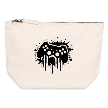 gaming zocker kontroller  - Canvas Reißverschluss-Täschchen (12 x 13 cm) - Naturweiß - Vorne