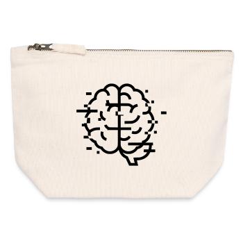 Brain Glitch Headache - Canvas Zip Pouch 12 x 13 cm - nature - Front