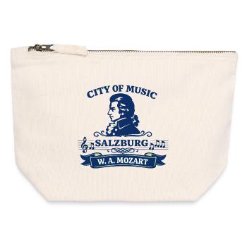 Salzburg Mozart City of Music Austria - Canvas Zip Pouch 12 x 13 cm - nature - Front