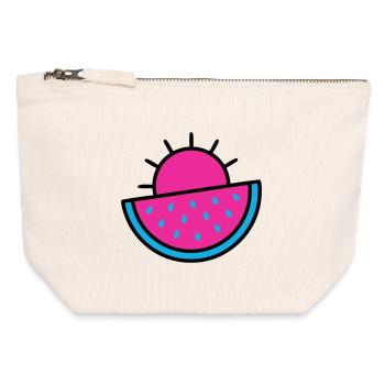Watermelon Sun 90s Pop Art - Canvas Zip Pouch 12 x 13 cm - nature - Front