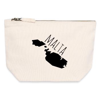 malta - Canvas Reißverschluss-Täschchen (12 x 13 cm) - Naturweiß - Vorne