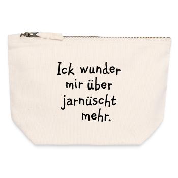 Ick wunder mir über jarnüscht mehr - Berlin Spruch - Canvas Reißverschluss-Täschchen (12 x 13 cm) - Naturweiß - Vorne