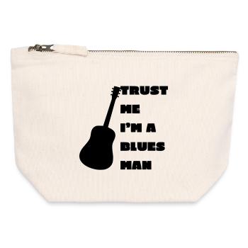 Bluesmann, Musiker, Instrument, Gitarre # - Canvas Reißverschluss-Täschchen (12 x 13 cm) - Naturweiß - Vorne