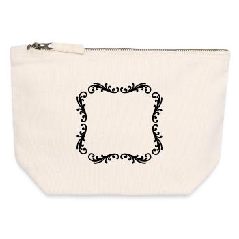Cadre photo décoratif - Pochette zippée en toile 12 x 13 cm - blanc naturel - Devant