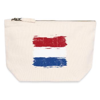 Brushstroke Dutch Flag - Canvas Zip Pouch 12 x 13 cm - nature - Front
