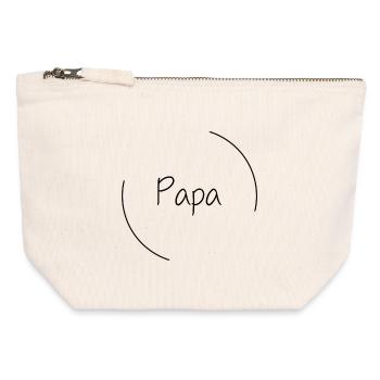 Papa - Canvas Reißverschluss-Täschchen (12 x 13 cm) - Naturweiß - Vorne