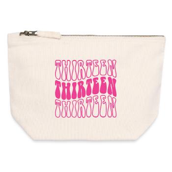 Thirteen 13th Birthday Girls 13 Years Old - Canvas Zip Pouch 12 x 13 cm - nature - Front