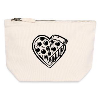 Pizzaliebe | Liebe? Ich bevorzuge Pizza! - Canvas Reißverschluss-Täschchen (12 x 13 cm) - Naturweiß - Vorne