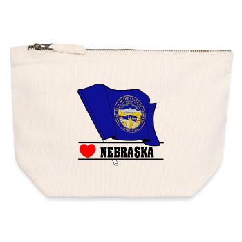 Hinweis Nebraska Herz NEBRASKA - Canvas Reißverschluss-Täschchen (12 x 13 cm) - Naturweiß - Vorne
