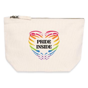 LGBT Pride Monat - Pride Inside - Canvas Reißverschluss-Täschchen (12 x 13 cm) - Naturweiß - Vorne
