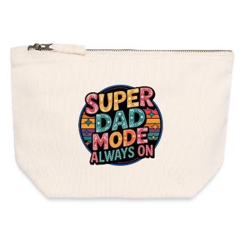Super Dad Modus Always On - Canvas Reißverschluss-Täschchen (12 x 13 cm) - Naturweiß - Vorne