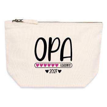Grand-père 2027 charge avec la barre de chargement du cœur - Pochette zippée en toile 12 x 13 cm - blanc naturel - Devant