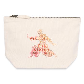 Self Defense Gift for an Aikido Student - Canvas Zip Pouch 12 x 13 cm - nature - Front