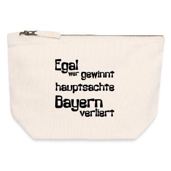 Egal wer gewinnt, hauptsache Bayern verliert - Canvas Reißverschluss-Täschchen (12 x 13 cm) - Naturweiß - Vorne
