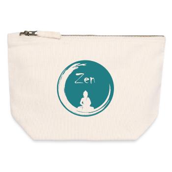 Bulle zen - Pochette zippée en toile 12 x 13 cm - blanc naturel - Devant