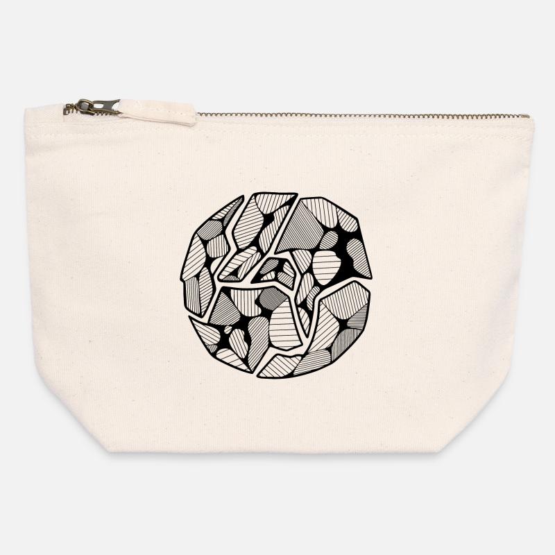 Monde - Pochette zippée en toile 12 x 13 cm - blanc naturel