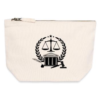 Court with scales - Canvas Zip Pouch 12 x 13 cm - nature - Front